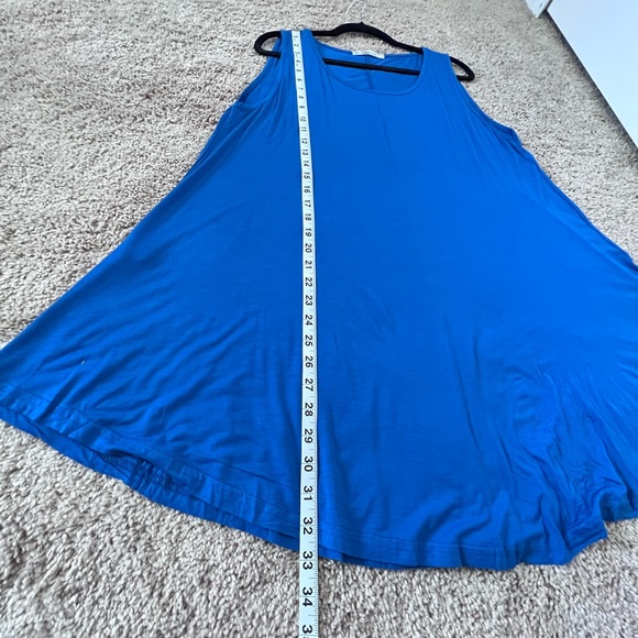 Blue Scoop Neck Tank Top Flow Swing sleeveless Dress - Picture 6 of 6